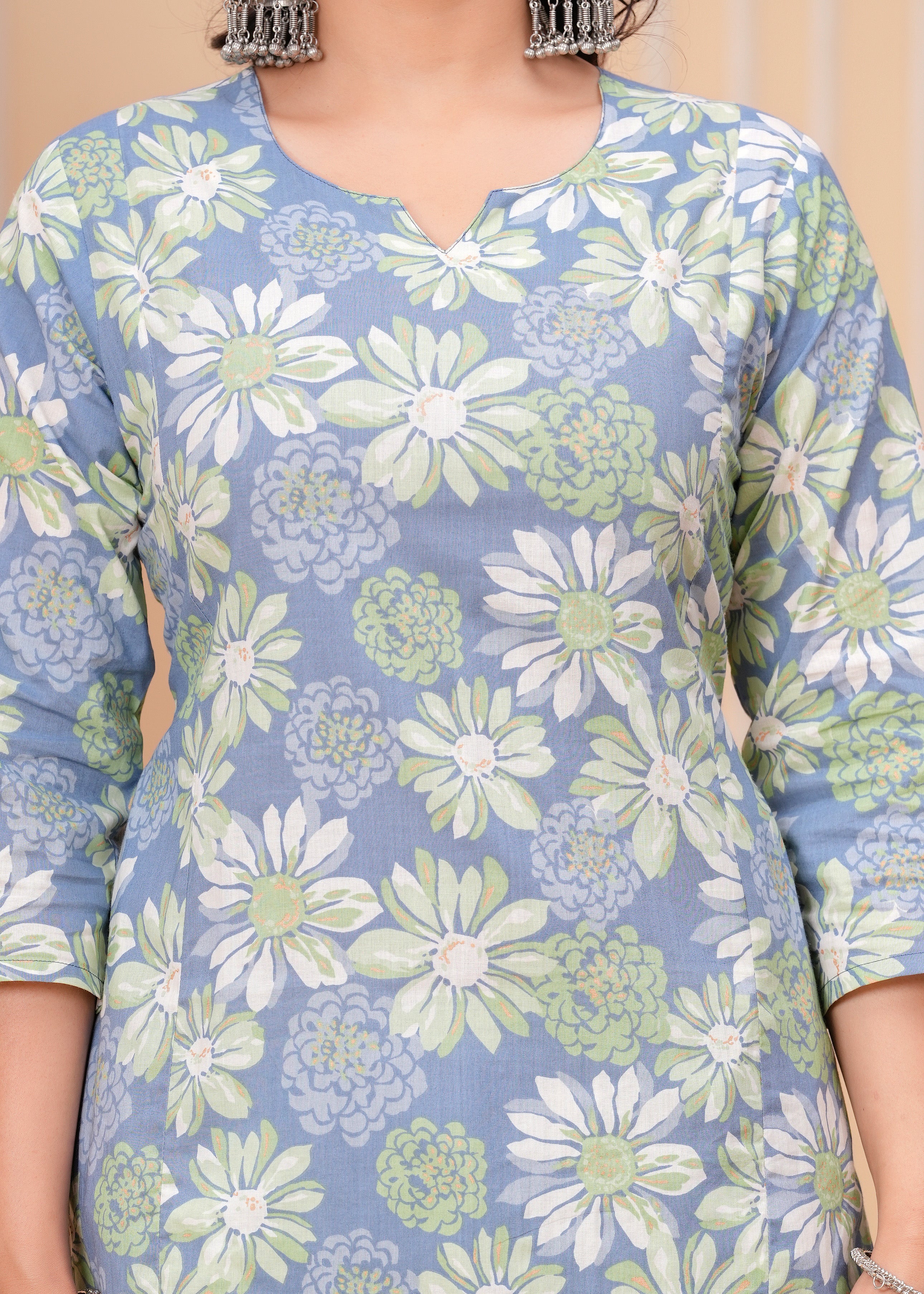 Sky Blue Cotton Pant Set